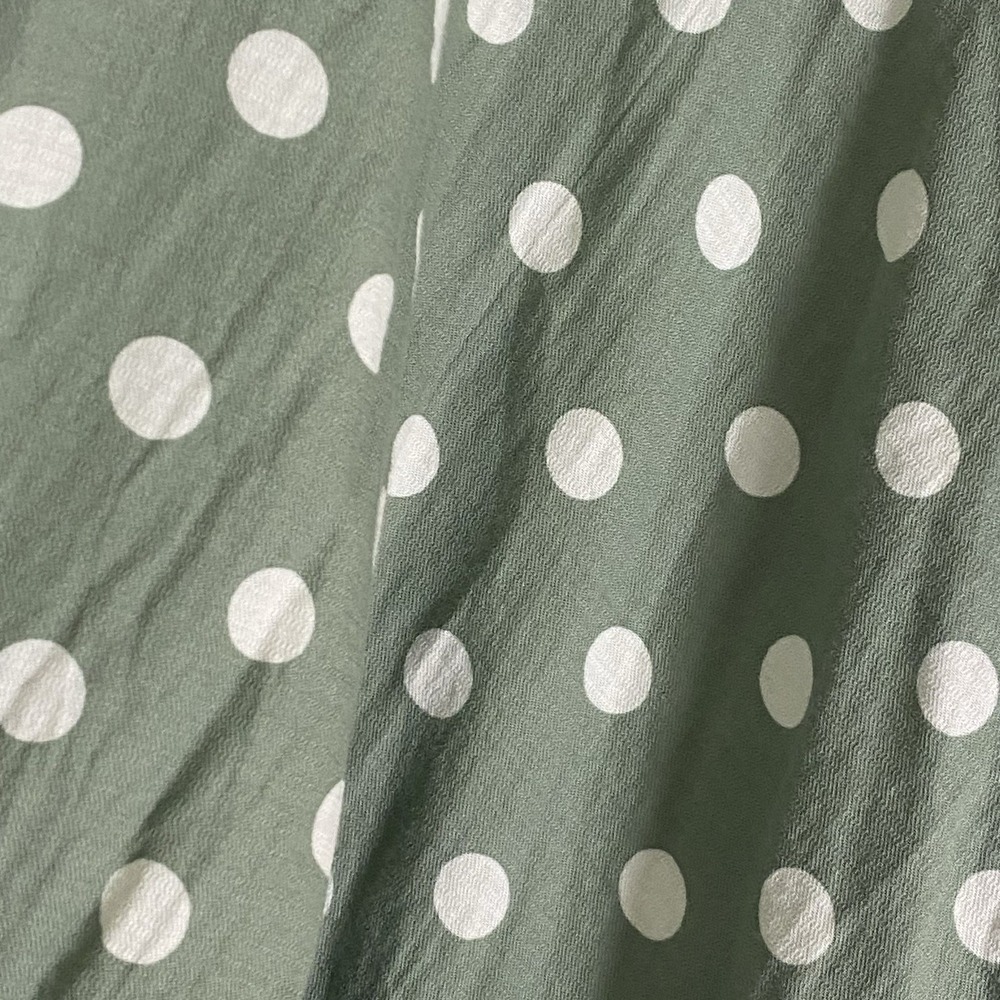 Ava & Viv Top Womens 4X Green White Polka Dot Whimsy Chic Boho Cowgirl Blouse - Picture 7 of 16